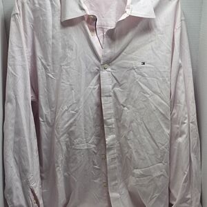 Tommy Hilfiger Men's Pink Striped Shirt